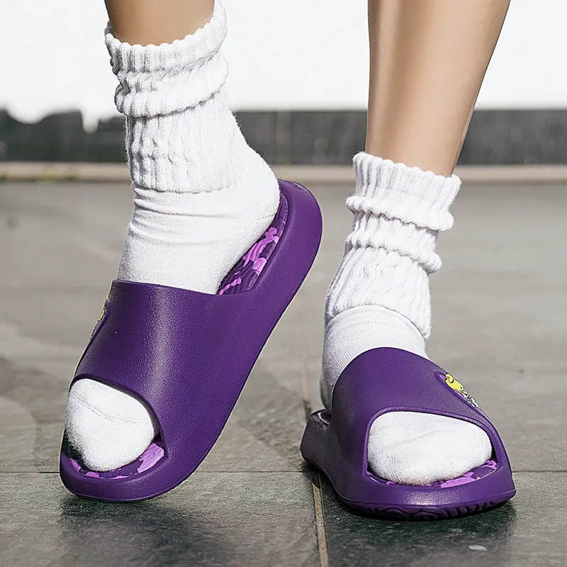 PEAK State Pole Guochuang Slippers EVA Cushioning, Slip Resistant, Quiet Slide Slippers Unisex Berry Purple-2