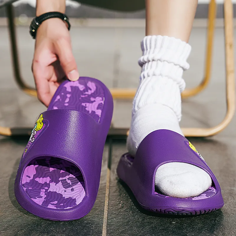 PEAK State Pole Guochuang Slippers EVA Cushioning, Slip Resistant, Quiet Slide Slippers Unisex Berry Purple-3