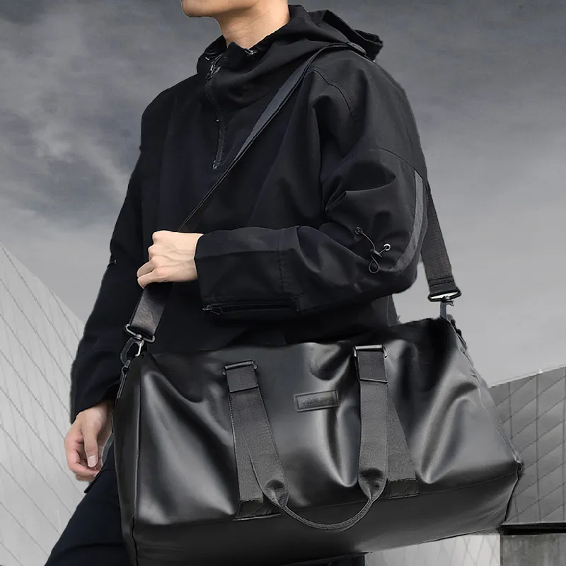 Victorian Traveler PU Travel Bag Unisex Black-5