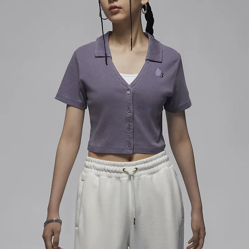 Jordan Crop Tops Women's Dawn Dark Purple-2