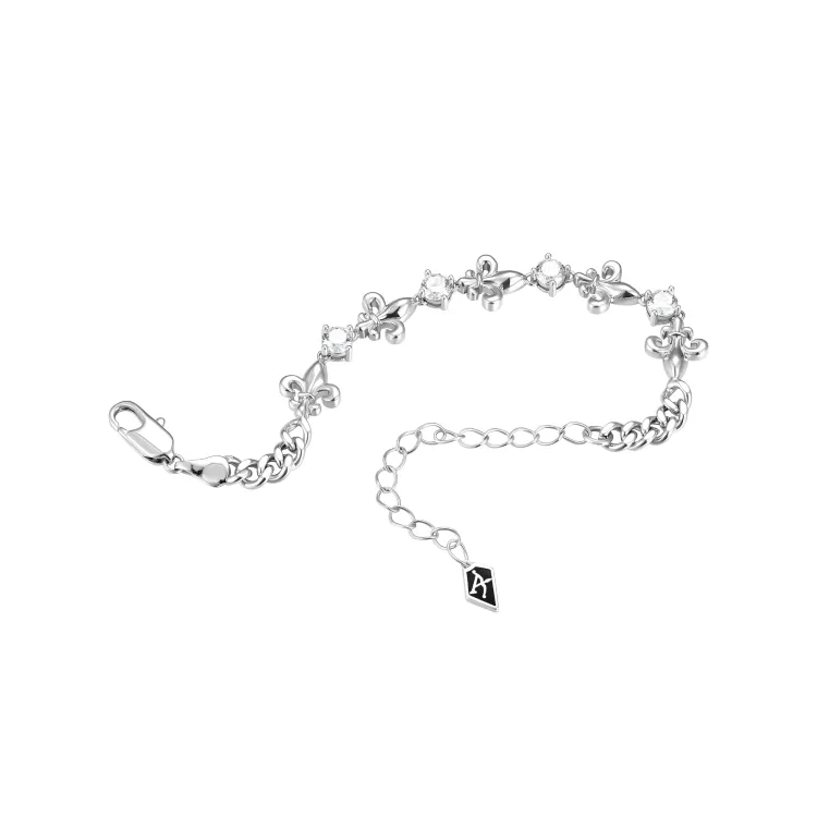 APORRO Iris Patchwork Zircon Cuban Bracelet Unisex-1