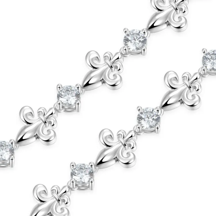 APORRO Iris Patchwork Zircon Cuban Bracelet Unisex-2