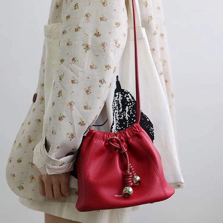 Abbott-VINTAGE Cow Leather Burned Rice Bag Crossbody Bag Shoulder Bag Regular Women's Gold/Red/White/Black-2