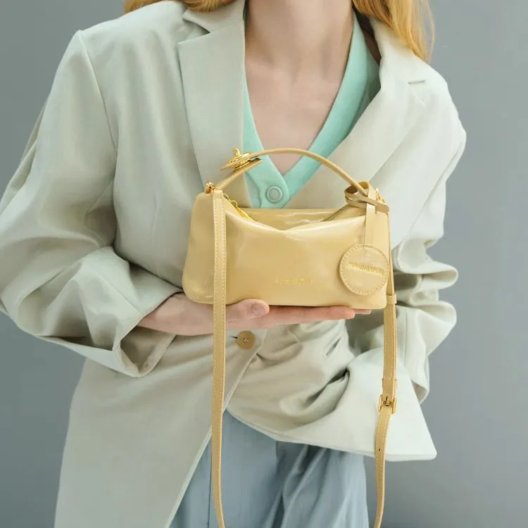 Abbott-VINTAGE Cow Leather Shoulder Bag Crossbody Bag Handbag Women's-5