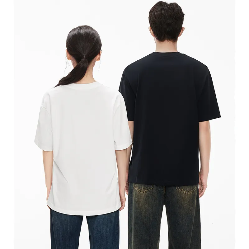 MIANDEMEIXUE Loose Fit Casual Inner Short Sleeved T Shirt Unisex Solid Color-38