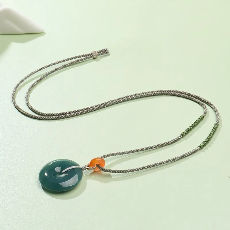 MY WORLD BEGINS AND ENDS WITH YOU Ice Glutinous Jadeite Necklaces Unisex-4