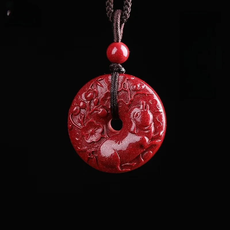 MY WORLD BEGINS AND ENDS WITH YOU Reconstructed Cinnabar Necklaces Unisex-25