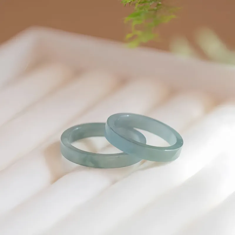 MY WORLD BEGINS AND ENDS WITH YOU Glutinous Jade Jadeite Rings Unisex-2