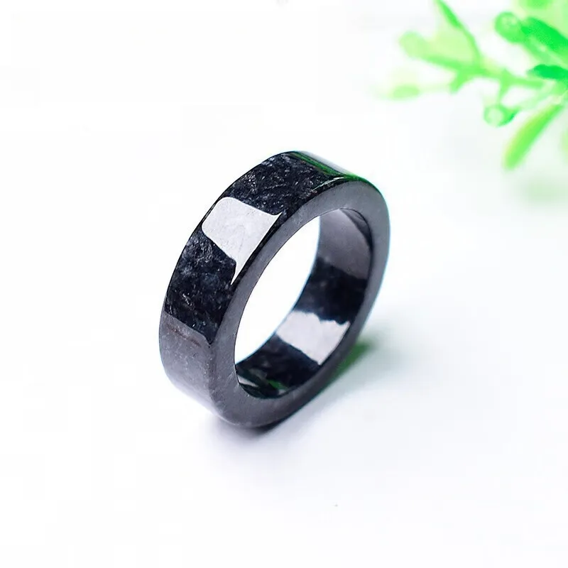 MY WORLD BEGINS AND ENDS WITH YOU Bean Type Jadeite Rings Unisex-1