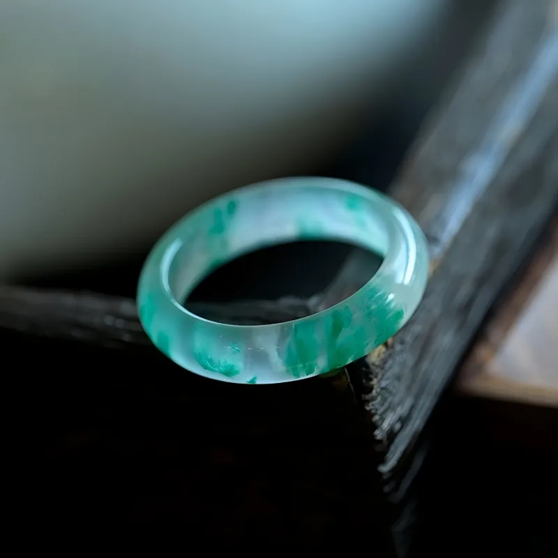 MY WORLD BEGINS AND ENDS WITH YOU Natural Dulong Jade Rings Unisex-4