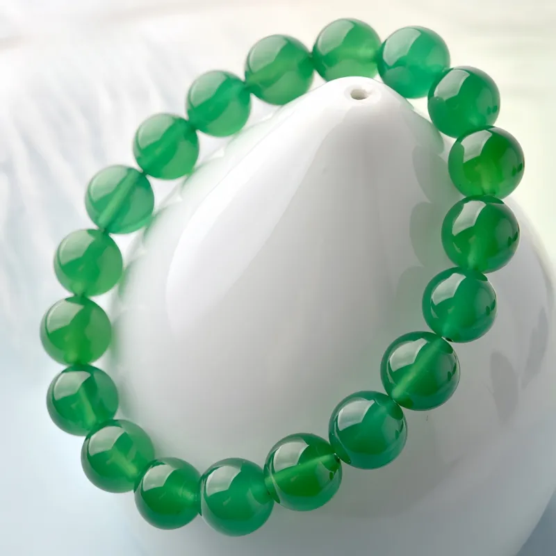 MY WORLD BEGINS AND ENDS WITH YOU Chalcedony Jade Bracelets Unisex-5