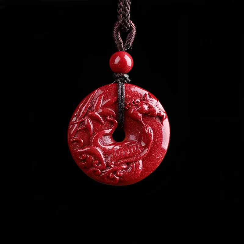 MY WORLD BEGINS AND ENDS WITH YOU Reconstructed Cinnabar Necklaces Unisex-13