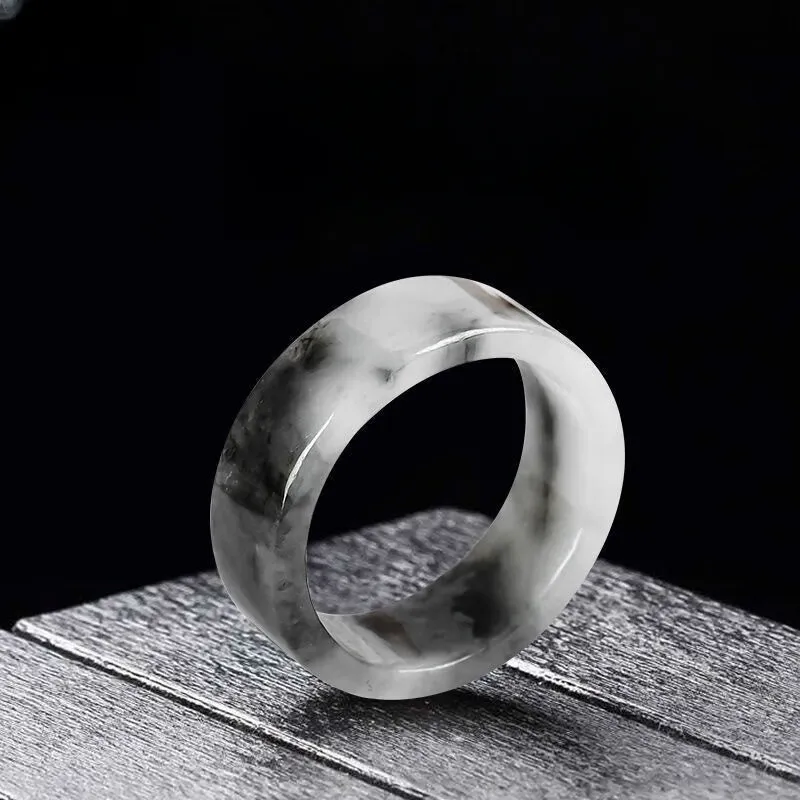 MY WORLD BEGINS AND ENDS WITH YOU Bean Type Jadeite Rings Unisex-1