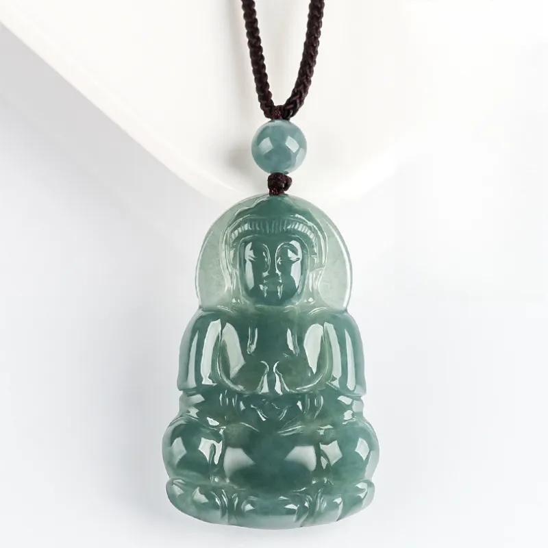 MY WORLD BEGINS AND ENDS WITH YOU Glutinous Jade Jadeite Necklaces Unisex-2