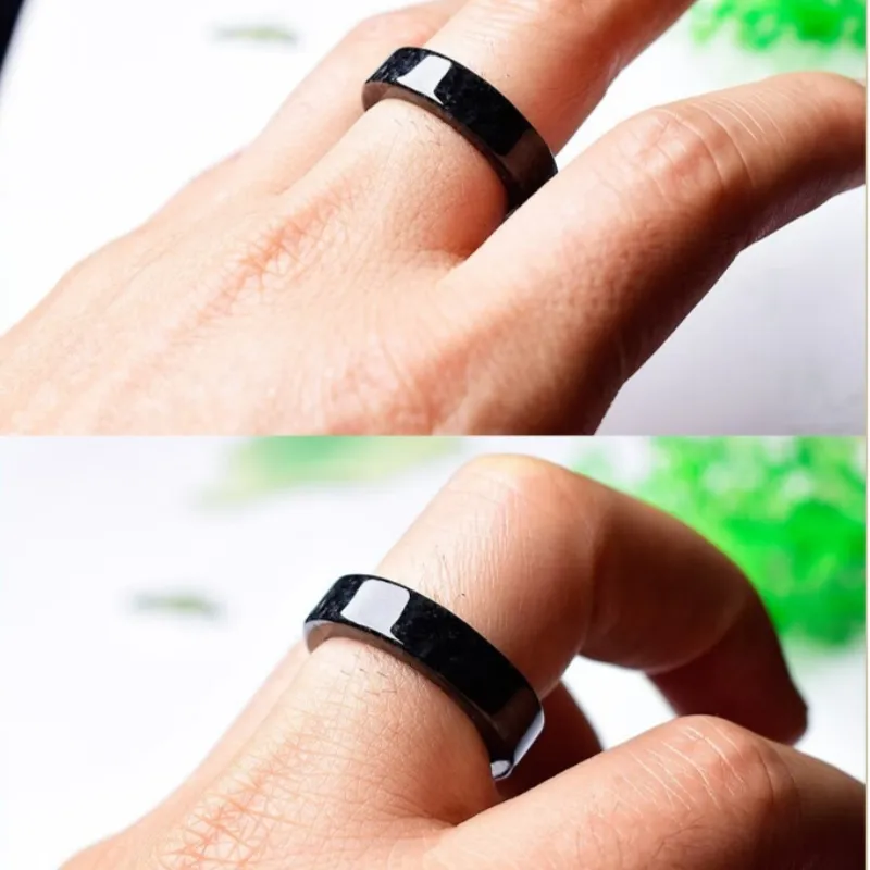 MY WORLD BEGINS AND ENDS WITH YOU Bean Type Jadeite Rings Unisex-4