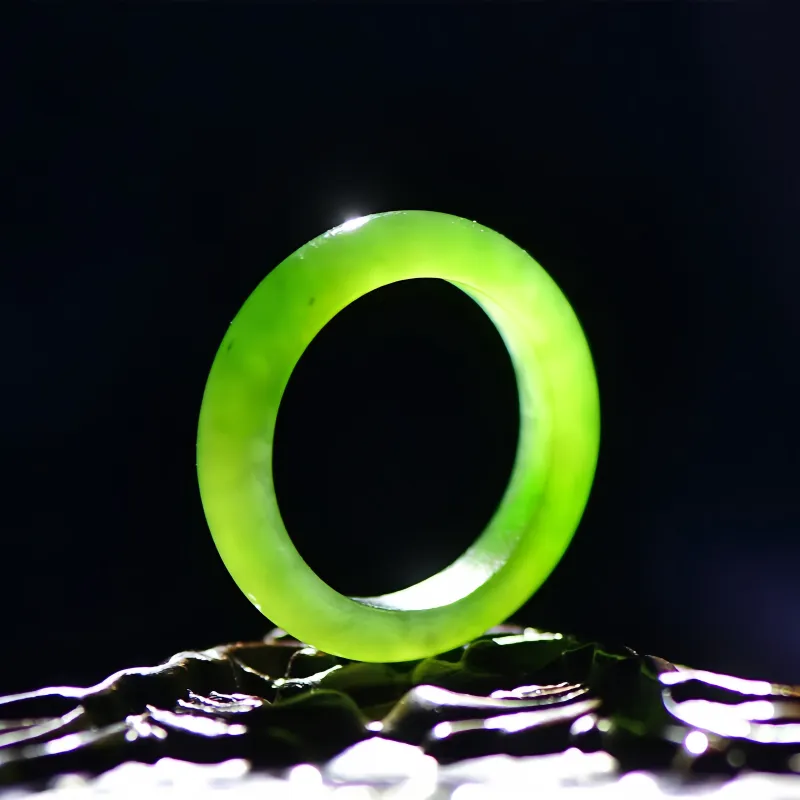 MY WORLD BEGINS AND ENDS WITH YOU Hetian Jade Rings Jasper Unisex-4