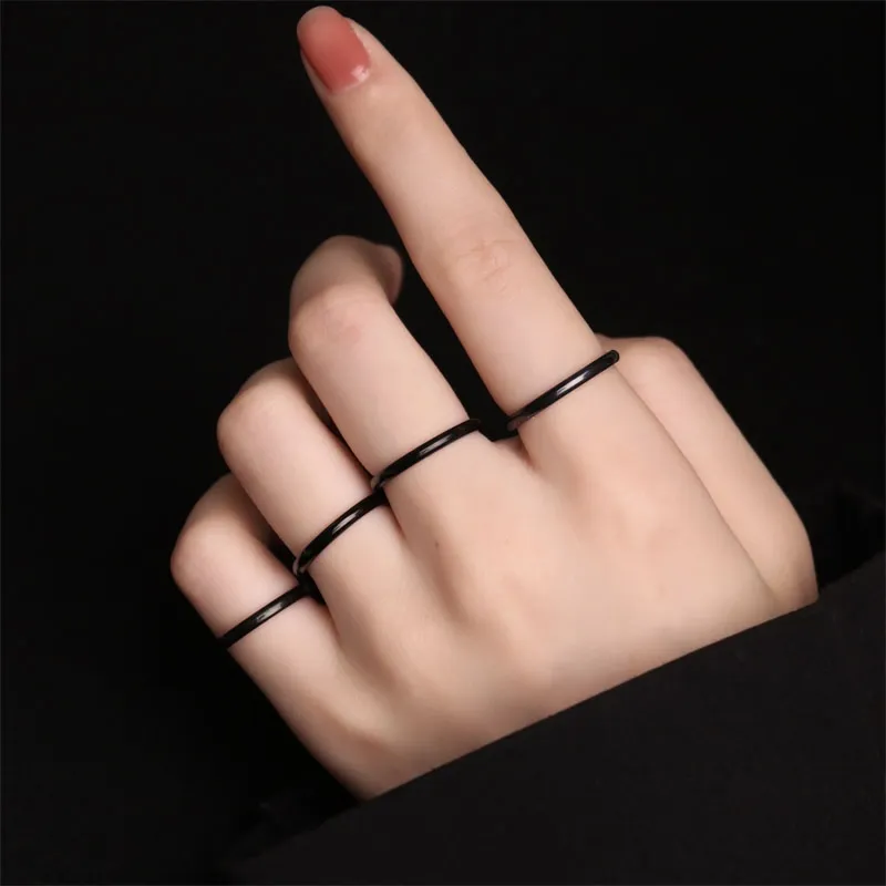 MY WORLD BEGINS AND ENDS WITH YOU Natural Agate Rings Unisex-1
