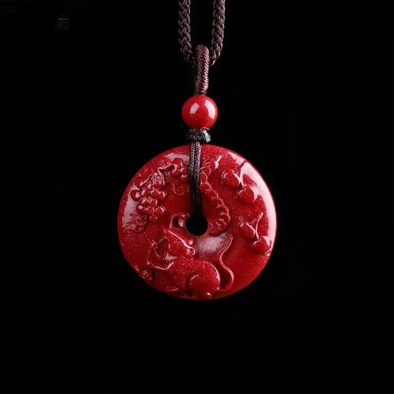 MY WORLD BEGINS AND ENDS WITH YOU Reconstructed Cinnabar Necklaces Unisex-1