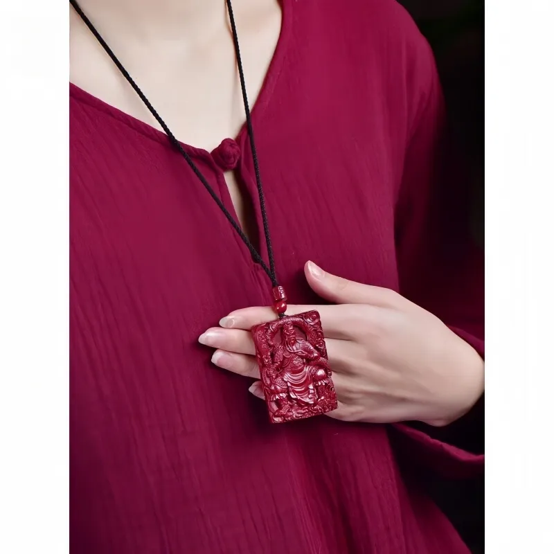 MY WORLD BEGINS AND ENDS WITH YOU Reconstructed Cinnabar Necklaces Unisex-2