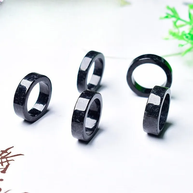 MY WORLD BEGINS AND ENDS WITH YOU Bean Type Jadeite Rings Unisex-3