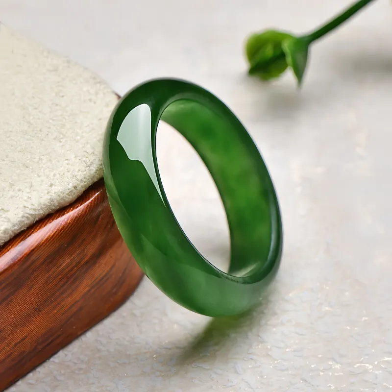 MY WORLD BEGINS AND ENDS WITH YOU Hetian Jade Rings Jasper Unisex-2