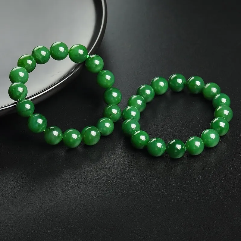 MY WORLD BEGINS AND ENDS WITH YOU Hetian Jade Bracelets Jasper Unisex-3