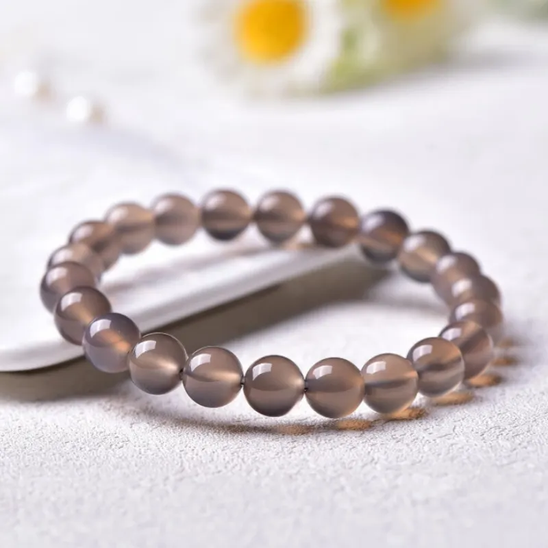 MY WORLD BEGINS AND ENDS WITH YOU Chalcedony Jade Bracelets Unisex-3