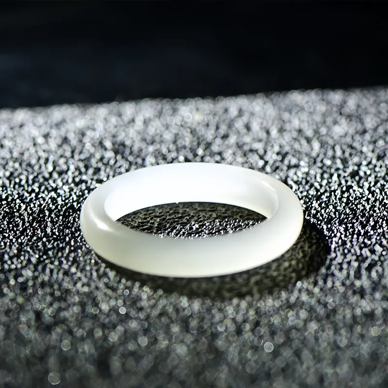 MY WORLD BEGINS AND ENDS WITH YOU Hetian Jade Rings Pale Greenish-White Jade Unisex-4