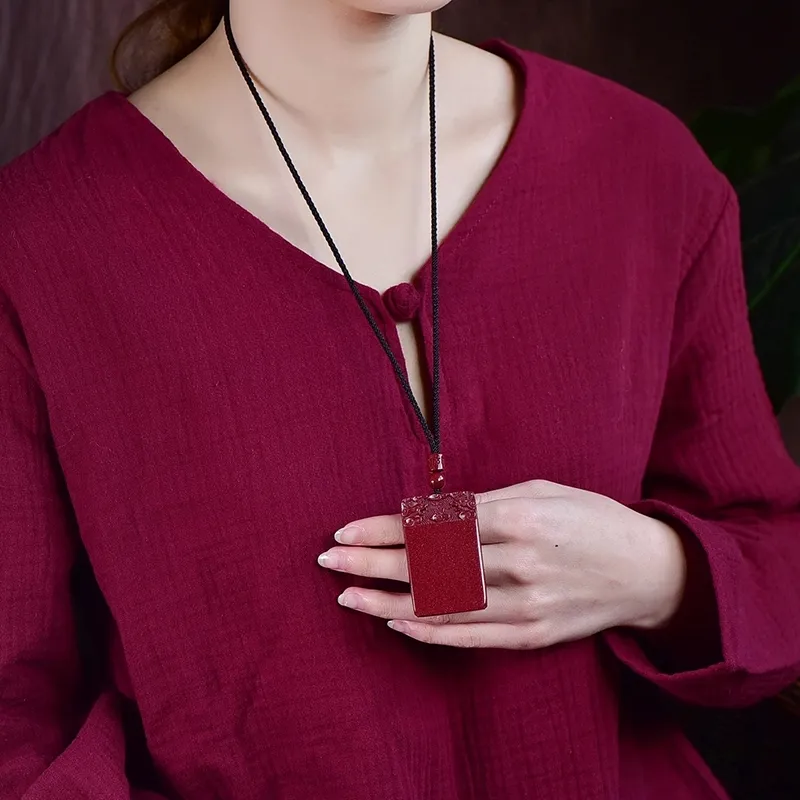 MY WORLD BEGINS AND ENDS WITH YOU Cinnabar Pendants Unisex-4