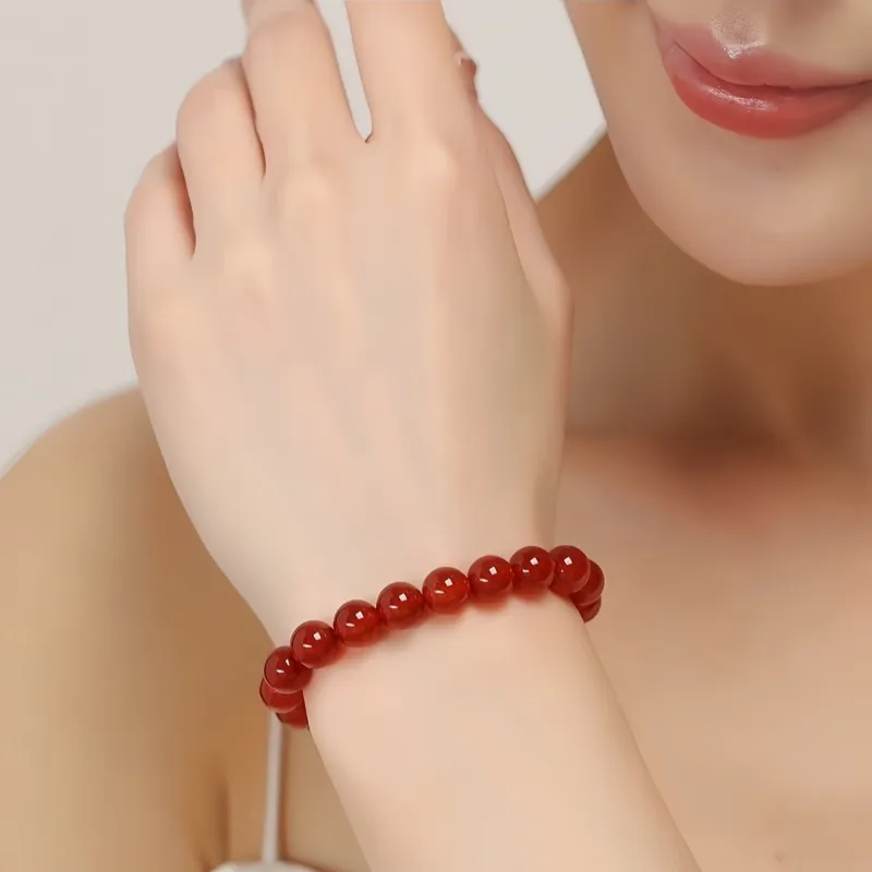 MY WORLD BEGINS AND ENDS WITH YOU Chalcedony Jade Bracelets Unisex-1
