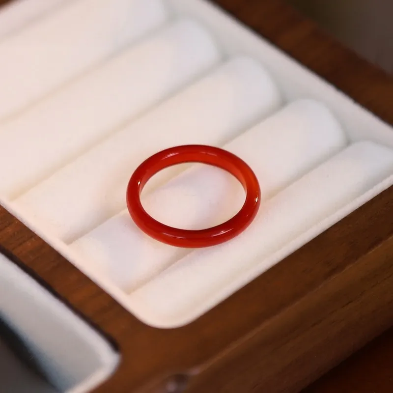 MY WORLD BEGINS AND ENDS WITH YOU Natural Agate Rings Unisex-2