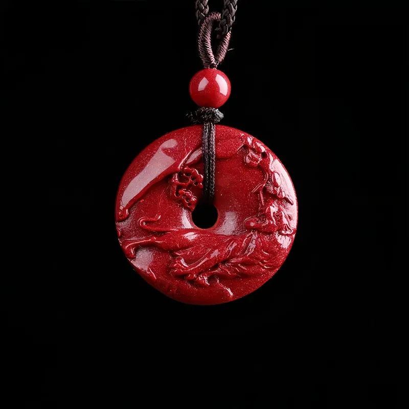 MY WORLD BEGINS AND ENDS WITH YOU Reconstructed Cinnabar Necklaces Unisex-7