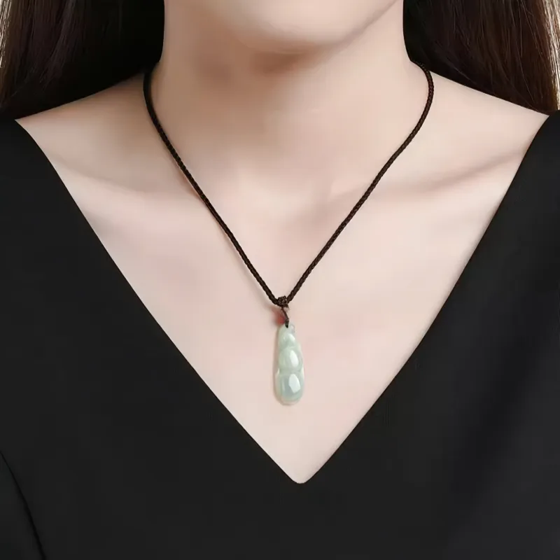 MY WORLD BEGINS AND ENDS WITH YOU Ice Glutinous Jadeite Necklaces Unisex-2