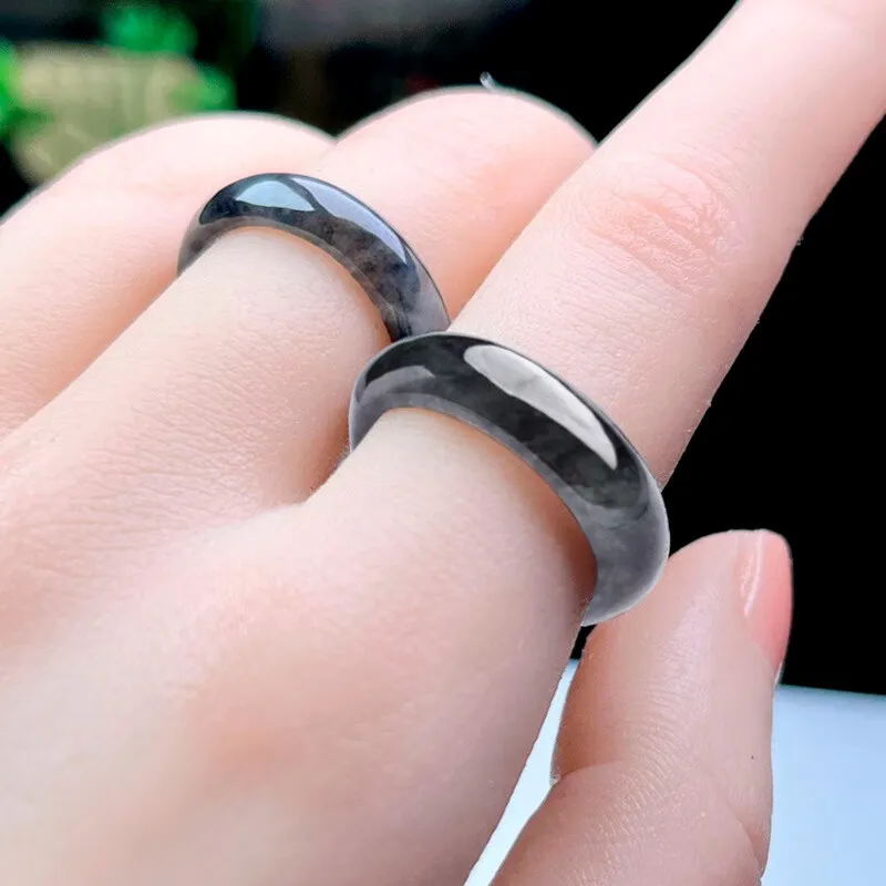 MY WORLD BEGINS AND ENDS WITH YOU Glutinous Jade Jadeite Rings Unisex-1