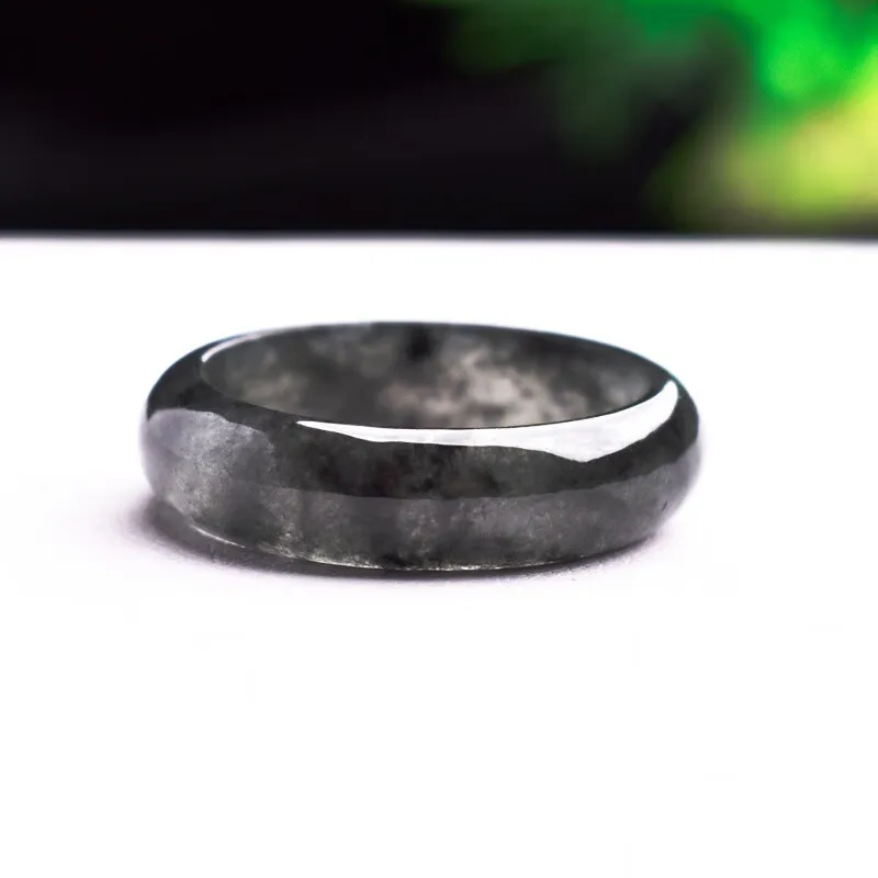 MY WORLD BEGINS AND ENDS WITH YOU Glutinous Jade Jadeite Rings Unisex-3