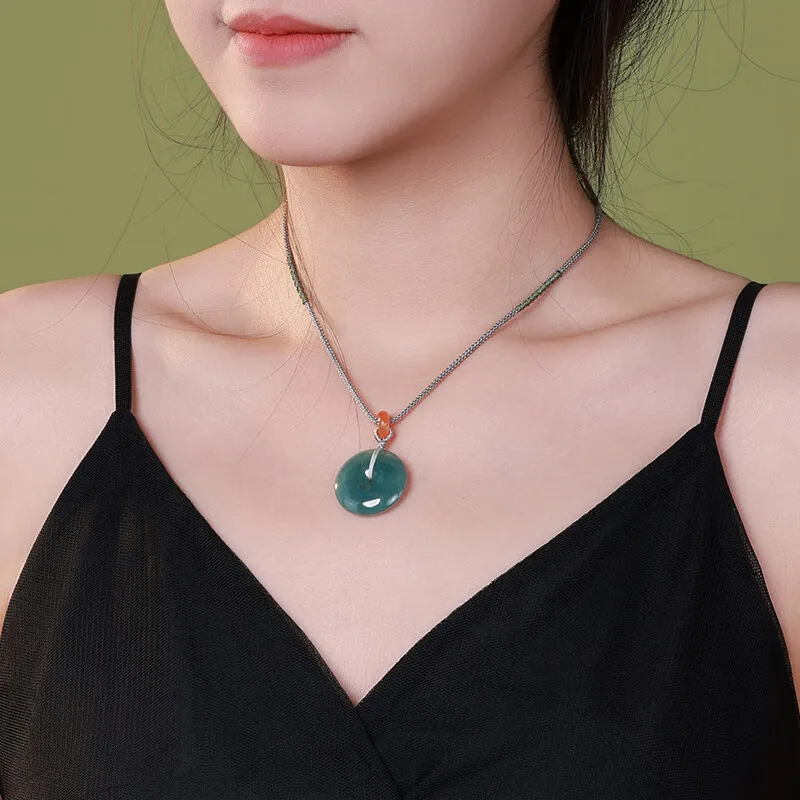 MY WORLD BEGINS AND ENDS WITH YOU Ice Glutinous Jadeite Necklaces Unisex-5