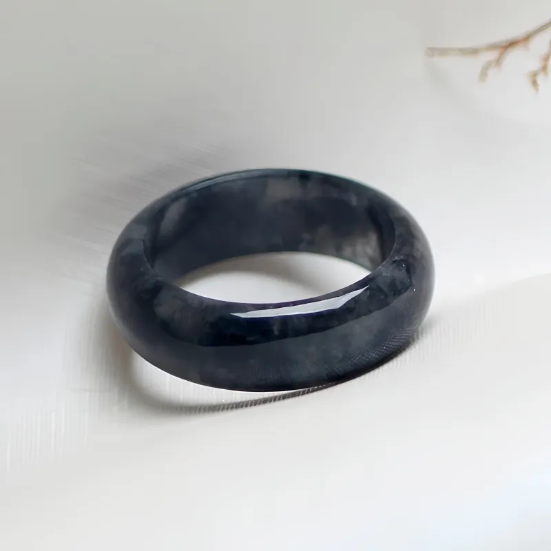 MY WORLD BEGINS AND ENDS WITH YOU Glutinous Jade Jadeite Rings Unisex-4