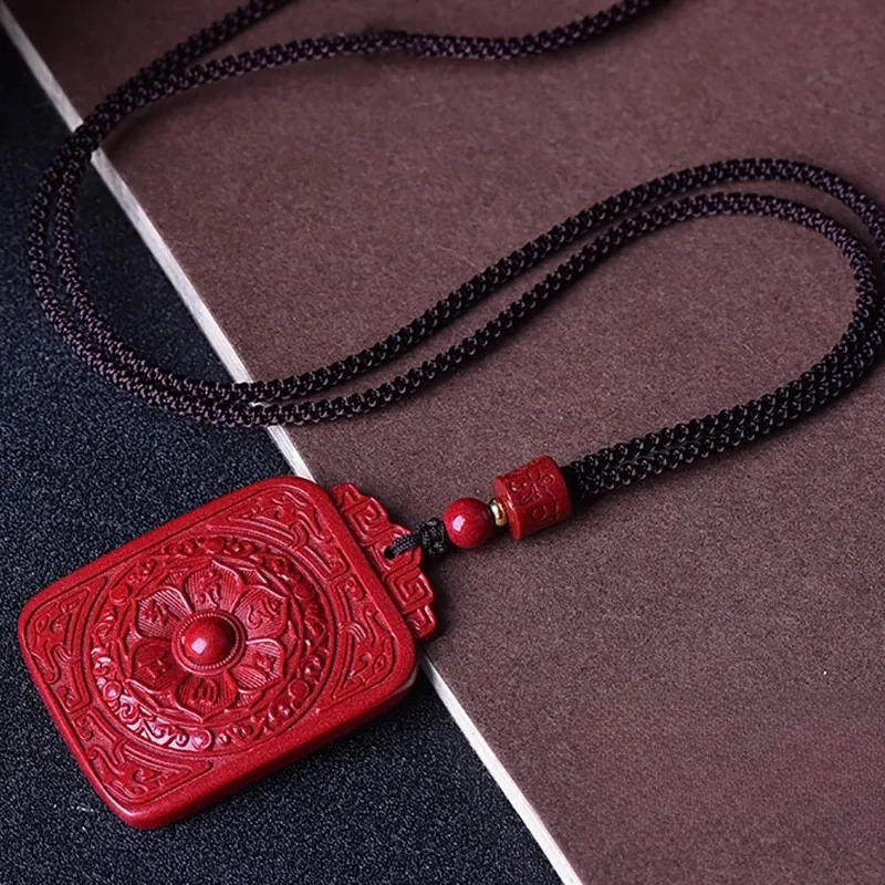MY WORLD BEGINS AND ENDS WITH YOU Cinnabar Jade Pendants Unisex-1