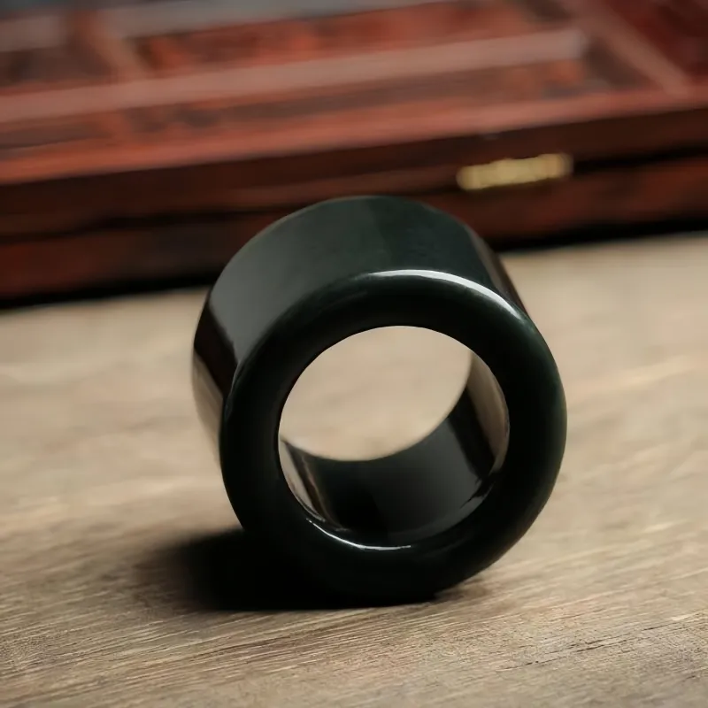 MY WORLD BEGINS AND ENDS WITH YOU Rings Green Jade Unisex-3