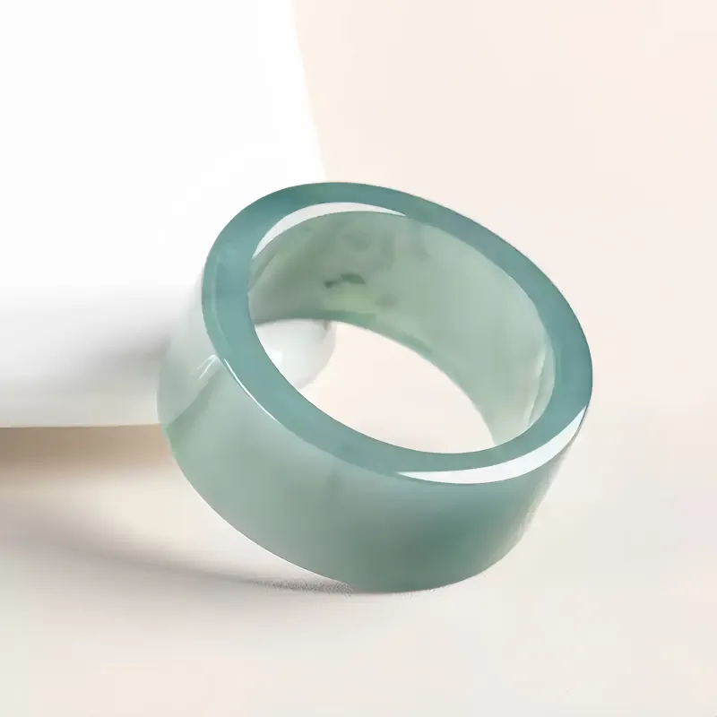 MY WORLD BEGINS AND ENDS WITH YOU Bean Type Jadeite Rings Unisex-1