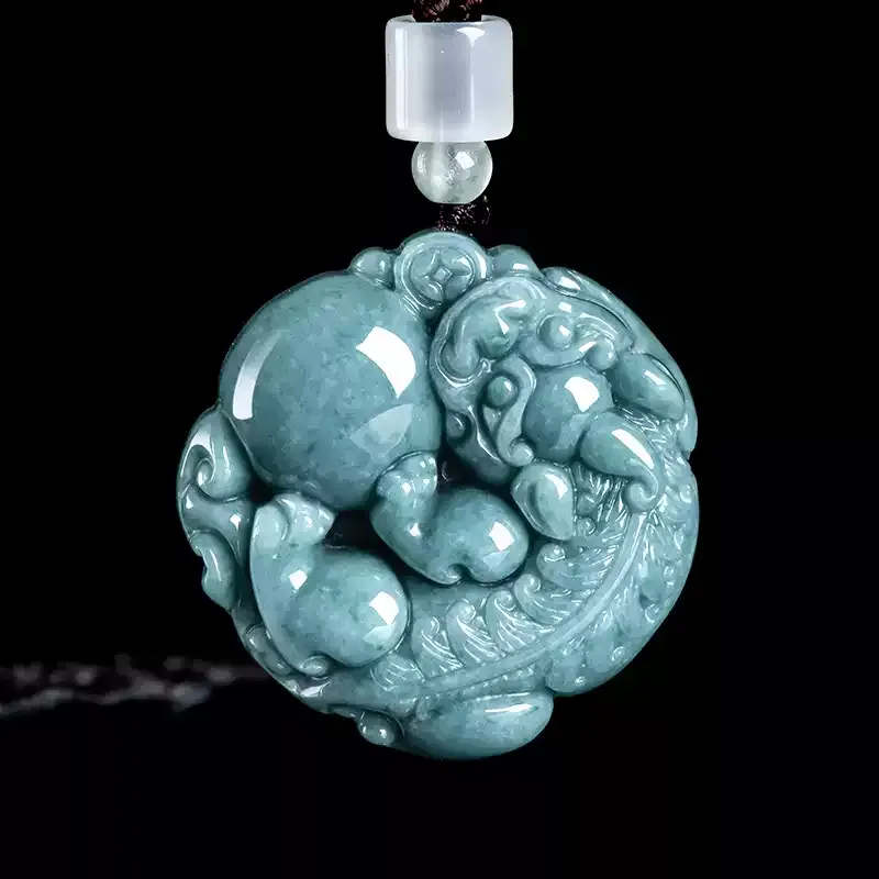 MY WORLD BEGINS AND ENDS WITH YOU Bean Type Jadeite Necklaces Unisex-1