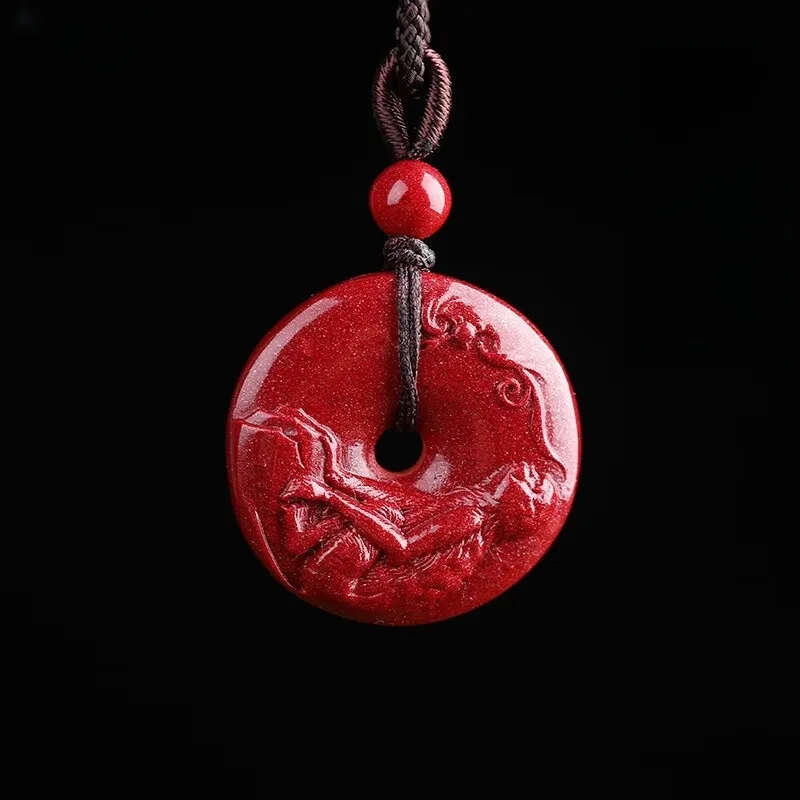 MY WORLD BEGINS AND ENDS WITH YOU Reconstructed Cinnabar Necklaces Unisex-19