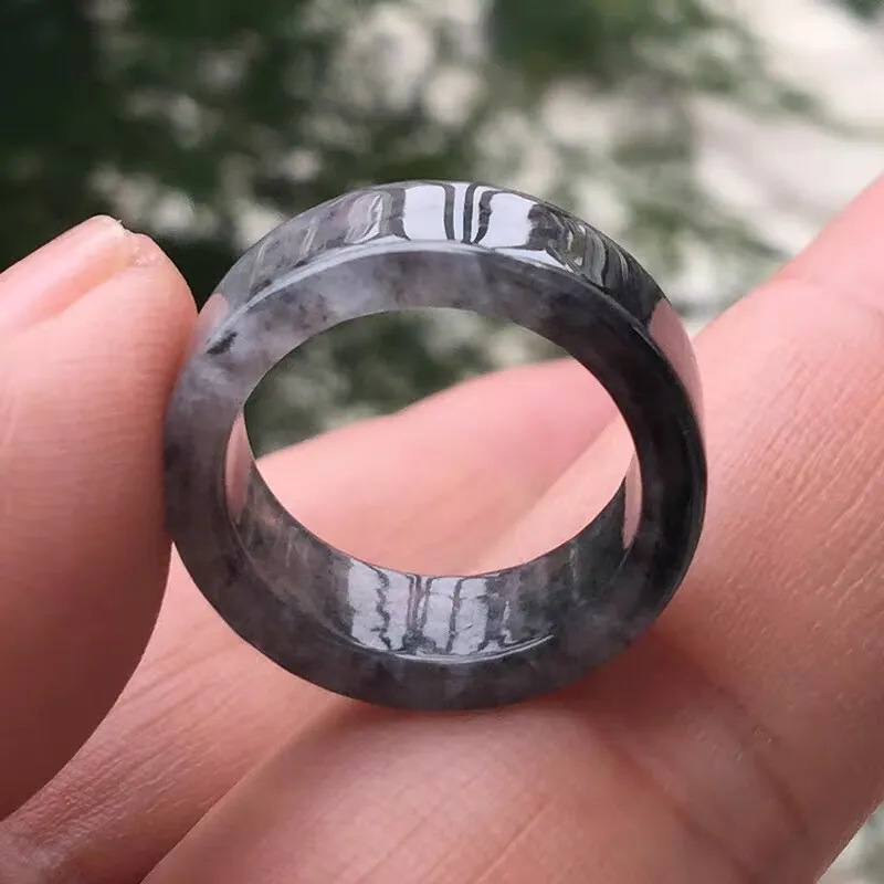 MY WORLD BEGINS AND ENDS WITH YOU Bean Type Jadeite Rings Unisex-1