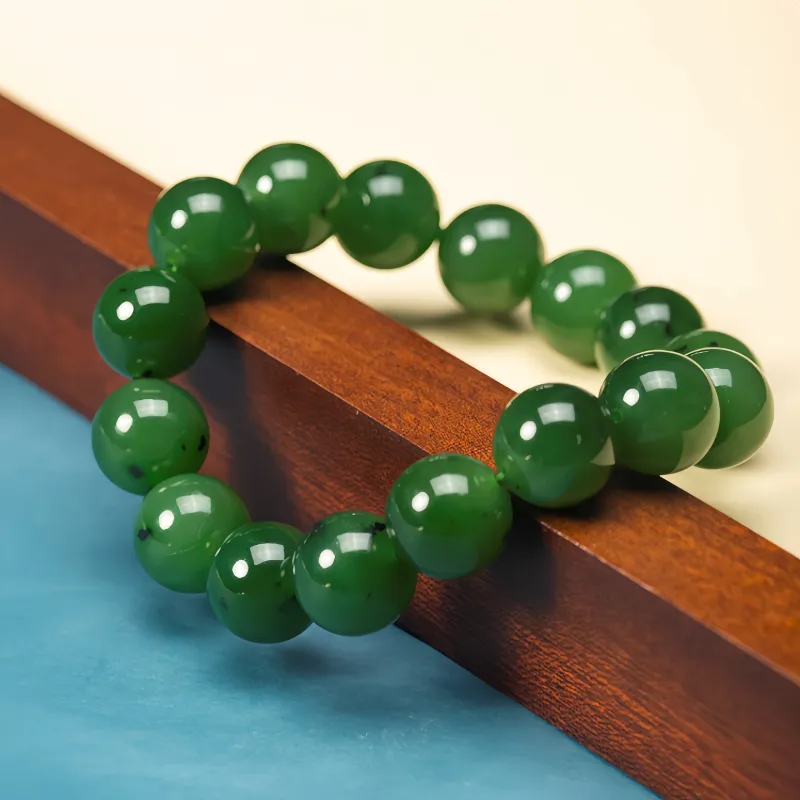 MY WORLD BEGINS AND ENDS WITH YOU Hetian Jade Bracelets Jasper Unisex-2
