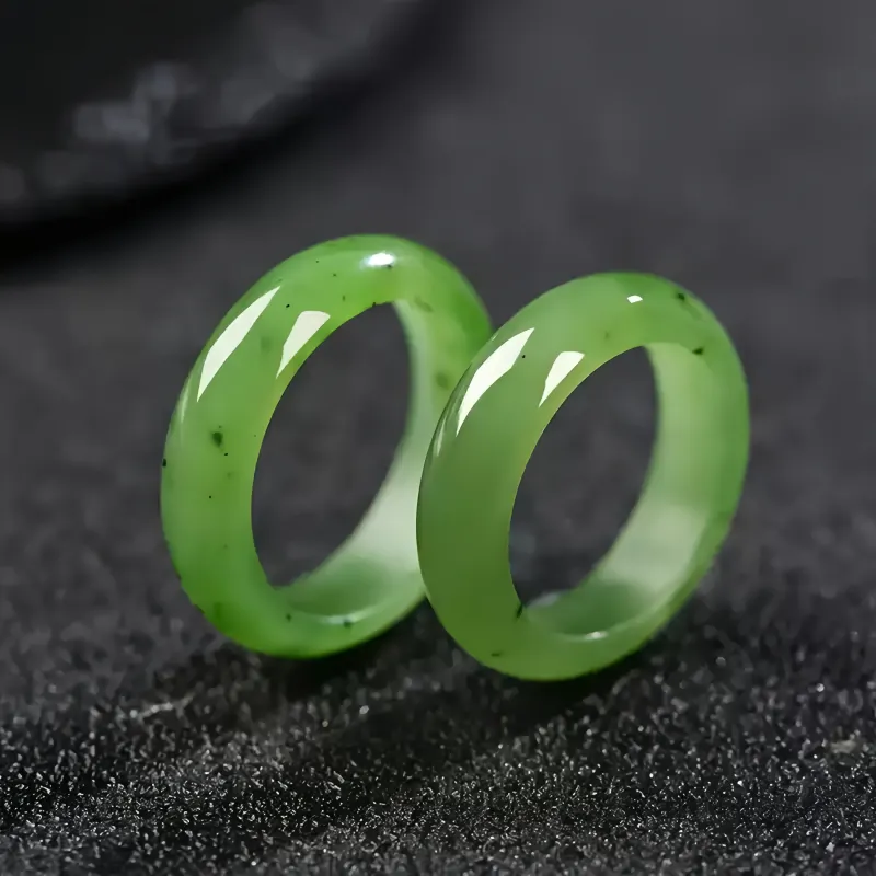 MY WORLD BEGINS AND ENDS WITH YOU Hetian Jade Rings Jasper Unisex-1