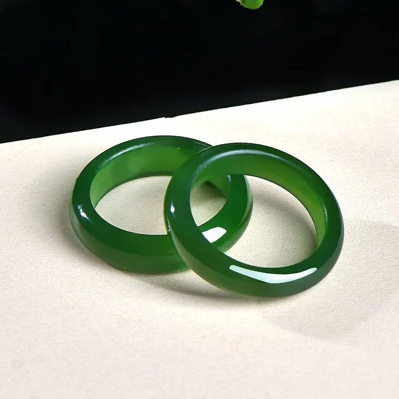MY WORLD BEGINS AND ENDS WITH YOU Hetian Jade Rings Jasper Unisex-5