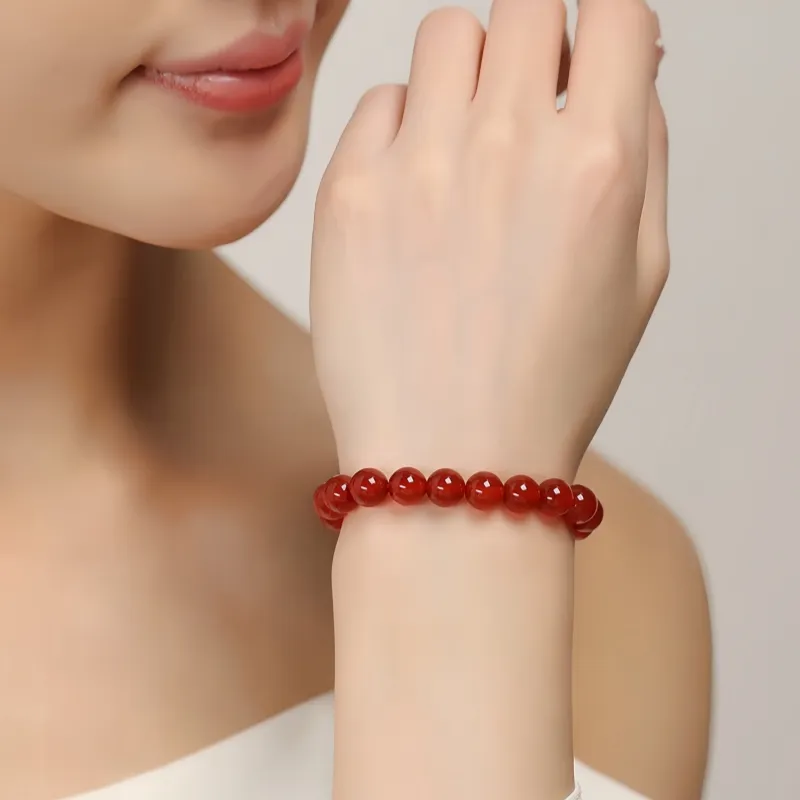 MY WORLD BEGINS AND ENDS WITH YOU Chalcedony Jade Bracelets Unisex-3