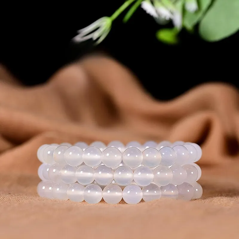 MY WORLD BEGINS AND ENDS WITH YOU Chalcedony Jade Bracelets Unisex-14