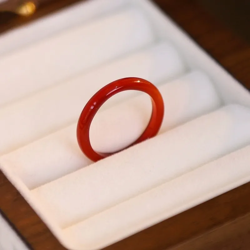 MY WORLD BEGINS AND ENDS WITH YOU Natural Agate Rings Unisex-1