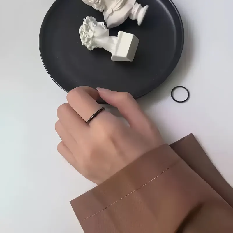 MY WORLD BEGINS AND ENDS WITH YOU Natural Agate Rings Unisex-3